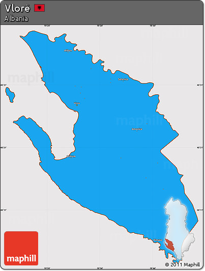 Political Simple Map of Vlorë, cropped outside
