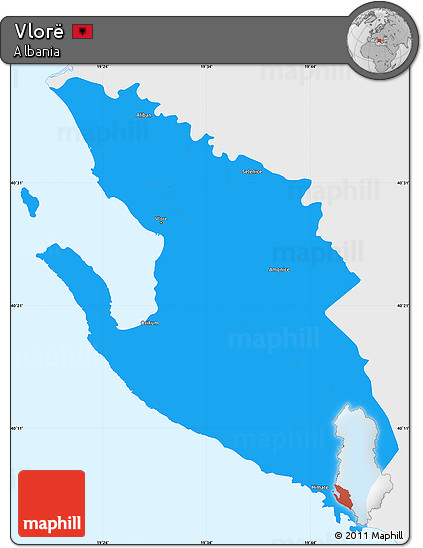 Political Simple Map of Vlorë, single color outside