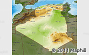 Physical 3D Map of Algeria, darken, land only