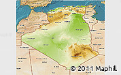 Physical 3D Map of Algeria, satellite outside