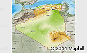 Physical 3D Map of Algeria, semi-desaturated, land only