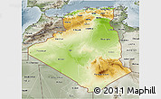 Physical 3D Map of Algeria, semi-desaturated