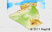 Physical 3D Map of Algeria, single color outside, bathymetry sea