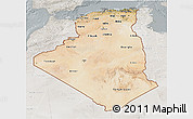 Satellite 3D Map of Algeria, lighten, semi-desaturated