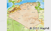 Satellite 3D Map of Algeria, physical outside