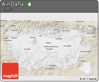 Classic Style 3D Map of Ain Dafla