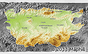 Physical 3D Map of Ain Dafla, darken, desaturated