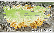 Physical 3D Map of Ain Dafla, darken, semi-desaturated