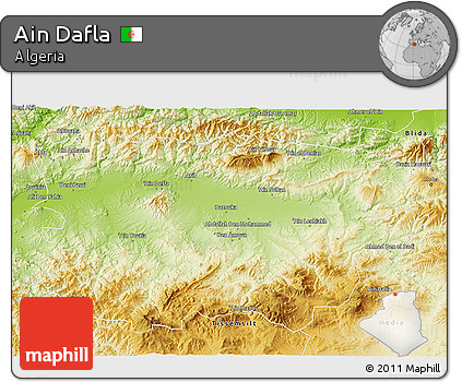 Physical 3D Map of Ain Dafla