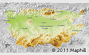 Physical 3D Map of Ain Dafla, lighten, desaturated