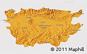 Political 3D Map of Ain Dafla, cropped outside