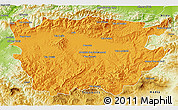 Political 3D Map of Ain Dafla, physical outside