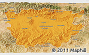 Political 3D Map of Ain Dafla, satellite outside