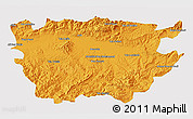 Political 3D Map of Ain Dafla, single color outside