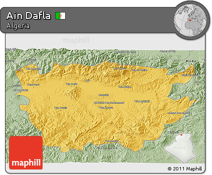 Savanna Style 3D Map of Ain Dafla