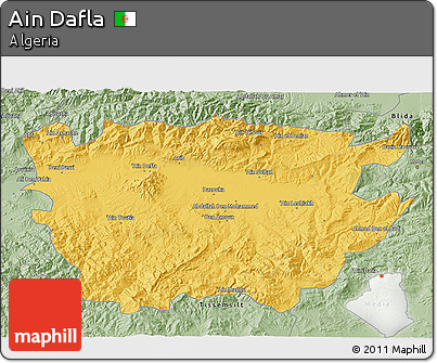 Savanna Style 3D Map of Ain Dafla