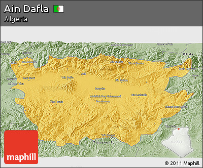 Savanna Style 3D Map of Ain Dafla
