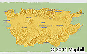 Savanna Style 3D Map of Ain Dafla, single color outside