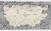 Shaded Relief 3D Map of Ain Dafla, darken, desaturated