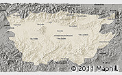 Shaded Relief 3D Map of Ain Dafla, darken, semi-desaturated