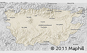 Shaded Relief 3D Map of Ain Dafla, desaturated