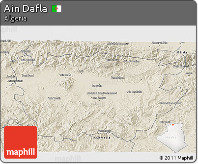 Shaded Relief 3D Map of Ain Dafla