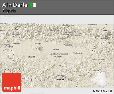 Shaded Relief 3D Map of Ain Dafla