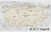 Shaded Relief 3D Map of Ain Dafla, lighten, desaturated