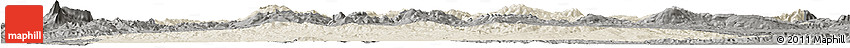 Shaded Relief Horizon Map of Ain Dafla, darken, semi-desaturated