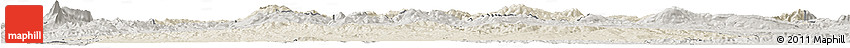 Shaded Relief Horizon Map of Ain Dafla, semi-desaturated