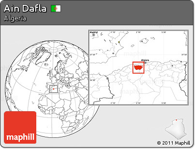 Blank Location Map of Ain Dafla