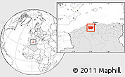 Blank Location Map of Ain Dafla, highlighted country