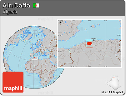 Gray Location Map of Ain Dafla