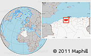 Gray Location Map of Ain Dafla, highlighted country