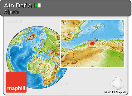 Physical Location Map of Ain Dafla