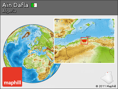 Physical Location Map of Ain Dafla