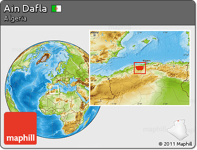 Physical Location Map of Ain Dafla