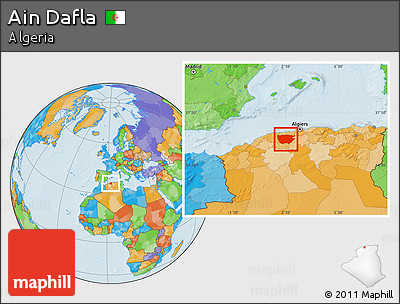 Political Location Map of Ain Dafla