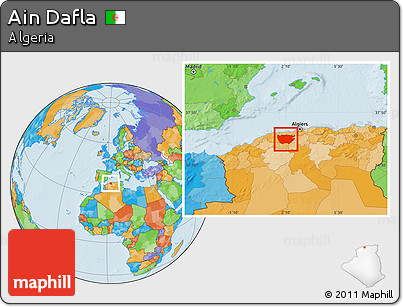 Political Location Map of Ain Dafla