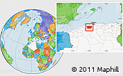 Political Location Map of Ain Dafla, highlighted country