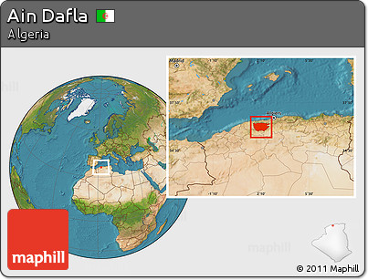 Satellite Location Map of Ain Dafla