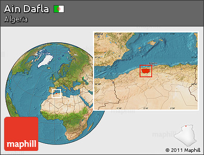Satellite Location Map of Ain Dafla