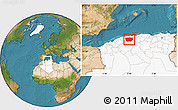 Satellite Location Map of Ain Dafla, highlighted country