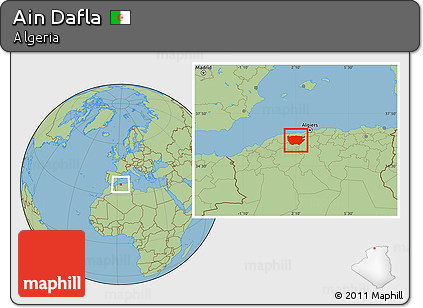 Savanna Style Location Map of Ain Dafla