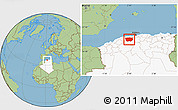 Savanna Style Location Map of Ain Dafla, highlighted country