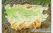 Physical Map of Ain Dafla, darken