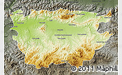 Physical Map of Ain Dafla, darken, semi-desaturated