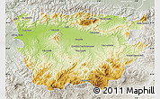 Physical Map of Ain Dafla, lighten, semi-desaturated