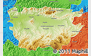 Physical Map of Ain Dafla, political outside