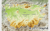 Physical Map of Ain Dafla, semi-desaturated